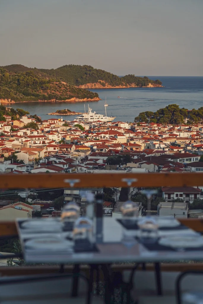 Welcome to Akre, located atop Skiathos. Join our table, with panoramic view of the island. Experience elevated Greek & Mediterranean cuisine against a stunning panoramic backdrop of Skiathos.