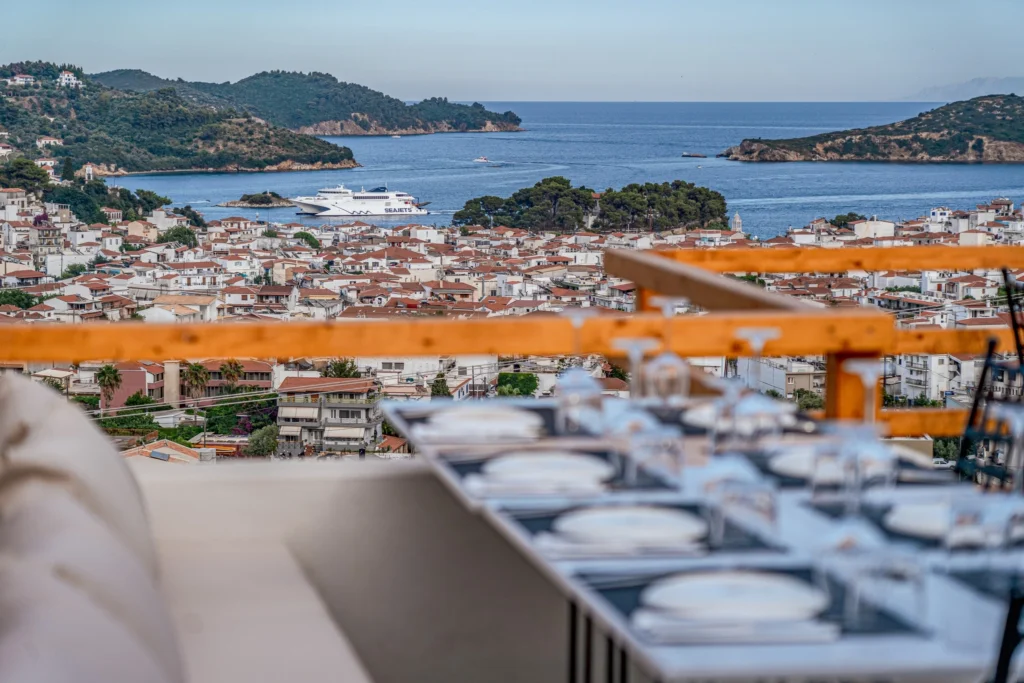 Welcome to Akre, located atop Skiathos. Join our table, with panoramic view of the island. Experience elevated Greek & Mediterranean cuisine against a stunning panoramic backdrop of Skiathos.